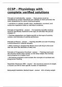 CCSP - Physiology with complete verified solutions