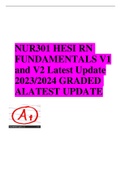 NUR301 HESI RN FUNDAMENTALS V1 and V2 Latest Update 2023&sol;2024 GRADED