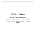 NSG 6020 final Exam (Version 2), NSG 6020 Health Assessment, South University, Savannah, (Verified and Correct Documents, Already highly rated by students)