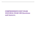 COMPREHENSIVE EXIT EXAM 2023 REAL EXAM 180 Questions and Answers
