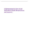 COMPREHENSIVE EXIT EXAM 2023 REAL EXAM 180 Questions and Answers