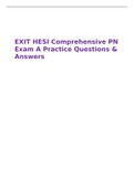 EXIT HESI Comprehensive PN Exam A Practice Questions & Answers
