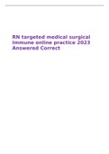 RN targeted medical surgical Immune online practice 2023 Answered Correct