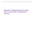Rasmussen College Maternal Newborn Exam 2 Latest 2023 {75 Questions & Answers}