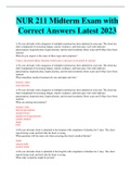 NUR 211 Midterm Exam with Correct Answers Latest 2023