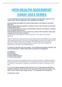 HESI HEALTH ASSESMENT EXAM 2023 SERIES WITH MULTIPLE QUESTIONS, CORRECT ANSWERS AND EXPLANATIONS 100% CORRECT ANSWERS AND VERIFIED.