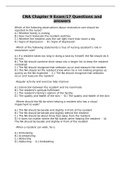 CNA Chapter 9 Exam&sol;17 Questions and answers