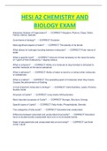 HESI A2 CHEMISTRY AND BIOLOGY EXAM QUESTIONS AND CORRECT ANSWERS|100% VERIFIED.