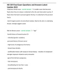 NURS 409 FINAL EXAM QUESTIONSAND ANSWERS LATEST UPDATE 2023 