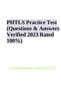 PHTLS Practice Test (Questions & Answers Verified 2023 Rated 100%)