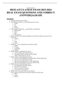 HESI A2V2 LATEST EXAM 2023-2024 REAL EXAM QUESTIONS AND CORRECT ANSWERS&vert;AGRADE