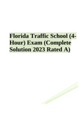 Florida Traffic School (4- Hour Exam Complete Solution 2023 Rated A) & Florida Traffic School Online (4-Hour BDI) Exam Answers 2023-2024 Solution Rated A  (Best Guide)