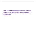 NUR 2755 Multidimensional Care IV FINAL EXAM 1 / NUR2755 MDC 4 FINAL EXAM 1 – Rasmussen