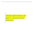 NURS 6501N Week 10 Quiz 5 - Question and Answers