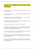 INTRO TO COSMETOLOGY FINAL EXAM 2024&sol;2025