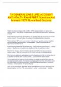  TX GENERAL LINES LIFE&comma; ACCIDENT AND HEALTH EXAM PREP Questions And Answers 100&percnt; Guaranteed Success&period;