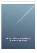 BA 342 Exam 1 &lpar;2024&rpar; &vert;&vert; Questions & Answers &lpar;Graded A&plus;&rpar;