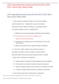 ATI Leadership Proctored Exam Form B (2019, 2020, 2021) Answer Key Study Guide