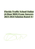 Florida Traffic School Online (4-Hour BDI) Exam Answers 2023 Solution Rated A+