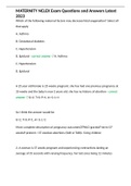 MATERNITY NCLEX Exam Questions and Answers Latest 2023