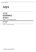 AQA GCSE ECONOMICS Paper 1 June 2022 FINAL MARK SCHEME >How Markets Work