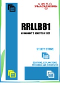 RRLLB81 Assignment 2 Memo Semester 1 2023