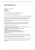 IHS Final Exam 1 Questions and Answers 100&percnt; Solved