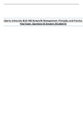 Liberty University BUSI 409 Nonprofit Management&colon; Principles and Practice&colon; Final Exam&period; Questions & Answers &lpar;Graded A&rpar;