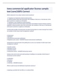 Iowa commercial applicator license sample test &lpar;core&rpar;100&percnt; Correct