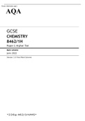 AQA GCSE CHEMISTRY 8462/1H Paper 1 Higher Tier June 2022 OFFICIAL QUESTION PAPER and FINAL MARK SCHEME Bundle.