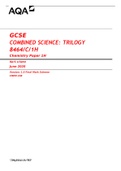   GCSE COMBINED SCIENCE: TRILOGY 8464/C/1H Chemistry Paper 1H Mark scheme June 2020 Version: 1.0 Final Mark Scheme CHEM 238