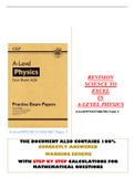 REVISION SCIENCE TO EXCEL IN A-LEVEL PHYSICS A-levelPHYSICS7408/3BC Paper 3