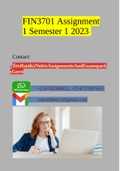 FIN3701 Assignment 1 Semester 1 2023 