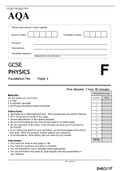 AQA GCSE PHYSICS Paper 1 and 2 Foundation Tier June 2022 QUESTION PAPER and FINAL MARK SCHEME BUNDLE&period; 