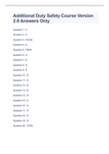 Additional Duty Safety Course Version 2&period;0 Answers Only