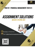 FMA101 Financial Management Assignment Solutions 2023 01