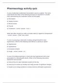 Pharmacology activity quiz  Question  and answers  100&percnt; correct 2024&sol;2025