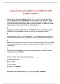 Cumulative Exam Practice Questions And 100&percnt; Correct Answers