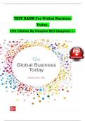 TEST BANK - Global Business Today 12th Edition By Charles Hill&comma; All Chapters 1 - 17&comma; Complete Newest Version