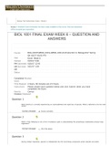 BIOL 1001 FINAL EXAM WEEK 6  QUESTION AND ANSWERS 100 % CORRECT