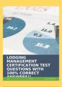 LODGING MANAGEMENT CERTIFICATION TEST QUESTIONS WITH 100&percnt; CORRECT ANSWERS&excl;&excl;