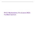 WGU Biochemistry OA &lpar;Latest 2023&rpar; Verified Questions and Answers