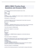 AMCA CMAC PRACTICE EXAMS  QUESTIONS AND ANSWERS 2022-2023