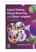 TEST BANK CRITICAL THINKING, CLINICAL REASONING AND CLINICAL JUDGEMENT A PRACTICAL APPROACH  7TH EDITION ALL CHAPTERS INCLUDED AND COMPLETE GUIDE.
