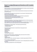Exam 3 - Lodging Management Questions with Complete Answers&period;