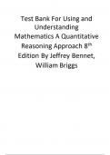 Test Bank For Using and Understanding Mathematics A Quantitative Reasoning Approach 8th Edition By Je&fflig;rey Bennet&comma; William Briggs