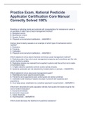 Practice Exam&comma; National Pesticide Applicator Certification Core Manual Correctly Solved 100&percnt;