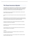 The Texas Insurance Adjuster exam 2023  with 100&percnt; correct answers