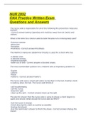 NUR 2092 CNA Practice Written Exam Questions and Answers