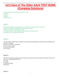 C475 Care of The Older Adult TEST BANK &lpar;Complete Solutions&rpar;